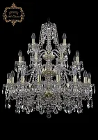 Люстра подвесная хрустальная 11.25.16+8+4.300.3d.Gd.Sp Bohemia Art Classic прозрачная на 28 ламп, основание золотое в стиле классический Люстра подвесная хрустальная 11.25.16+8+4.300.3d.Gd.Sp Bohemia Art Classic прозрачная на 28 ламп, основание золотое в стиле классический